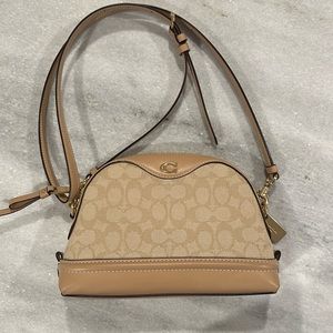 Used Once! Coach Cross Body Signature Jacquard